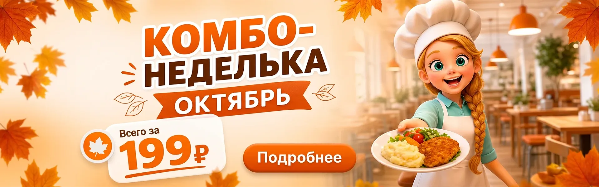 Комбо «Неделька» — сытный обед за 199 ₽!